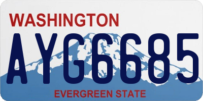 WA license plate AYG6685