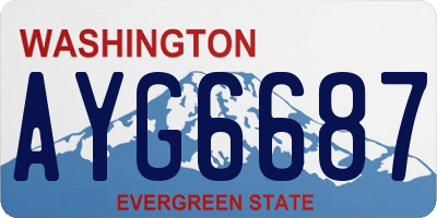 WA license plate AYG6687