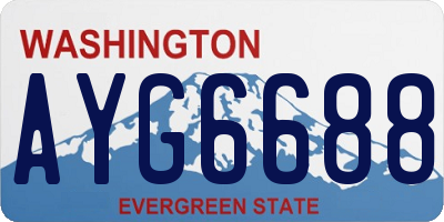 WA license plate AYG6688