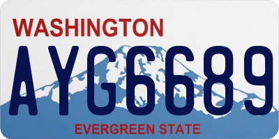 WA license plate AYG6689