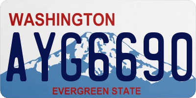 WA license plate AYG6690