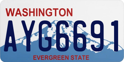 WA license plate AYG6691