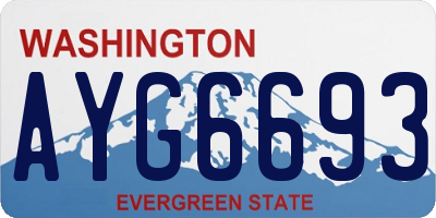 WA license plate AYG6693