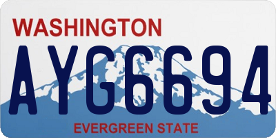 WA license plate AYG6694