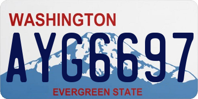 WA license plate AYG6697