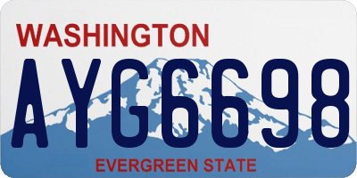 WA license plate AYG6698