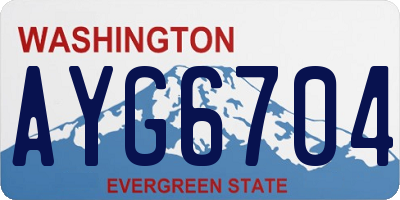 WA license plate AYG6704