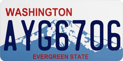 WA license plate AYG6706