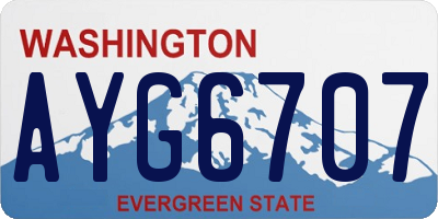 WA license plate AYG6707