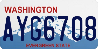 WA license plate AYG6708