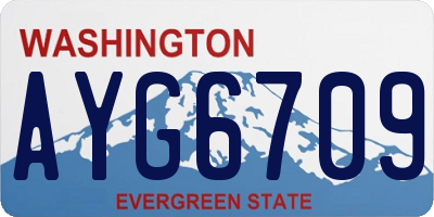 WA license plate AYG6709