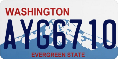 WA license plate AYG6710