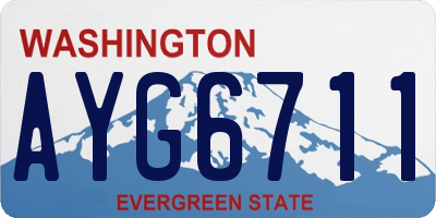 WA license plate AYG6711