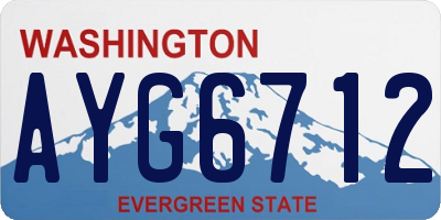 WA license plate AYG6712