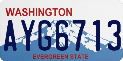 WA license plate AYG6713