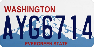 WA license plate AYG6714