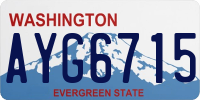 WA license plate AYG6715