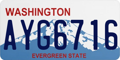 WA license plate AYG6716