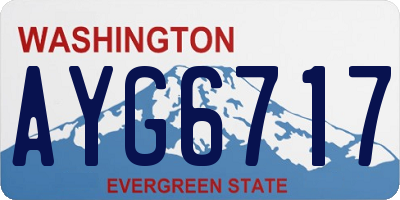 WA license plate AYG6717