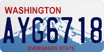 WA license plate AYG6718