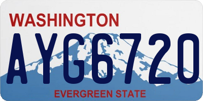WA license plate AYG6720