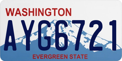 WA license plate AYG6721