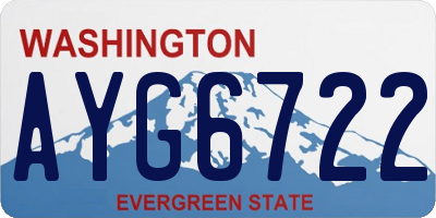 WA license plate AYG6722
