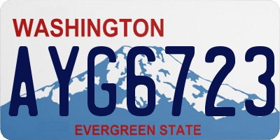 WA license plate AYG6723