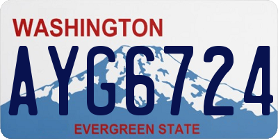 WA license plate AYG6724