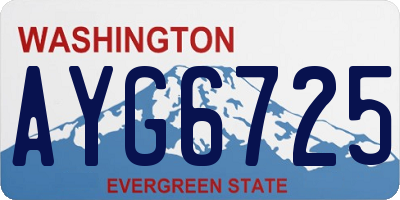 WA license plate AYG6725