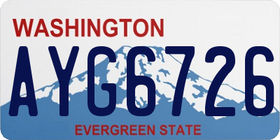 WA license plate AYG6726