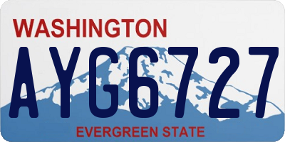 WA license plate AYG6727