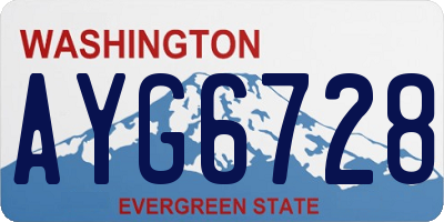 WA license plate AYG6728