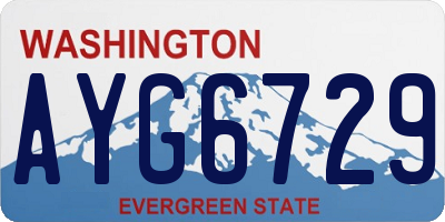 WA license plate AYG6729