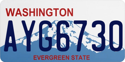 WA license plate AYG6730
