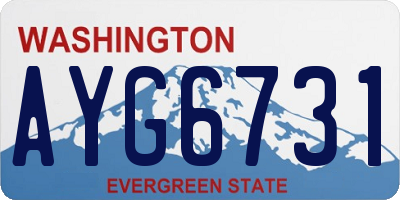 WA license plate AYG6731
