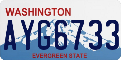 WA license plate AYG6733