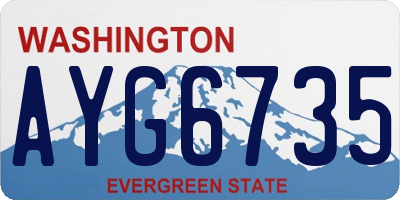 WA license plate AYG6735