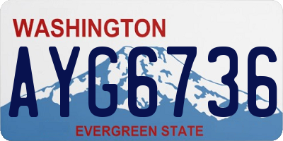 WA license plate AYG6736