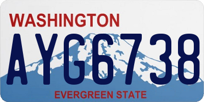 WA license plate AYG6738