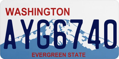WA license plate AYG6740