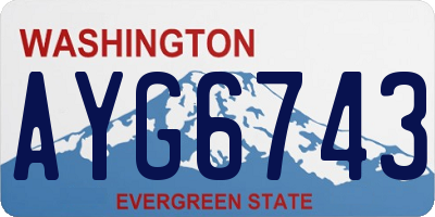 WA license plate AYG6743