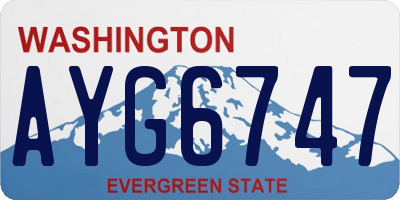 WA license plate AYG6747