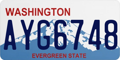 WA license plate AYG6748
