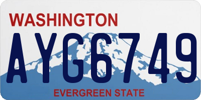 WA license plate AYG6749