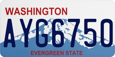 WA license plate AYG6750