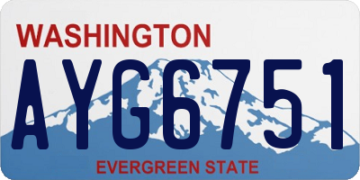 WA license plate AYG6751