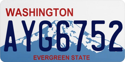 WA license plate AYG6752