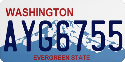 WA license plate AYG6755