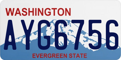 WA license plate AYG6756